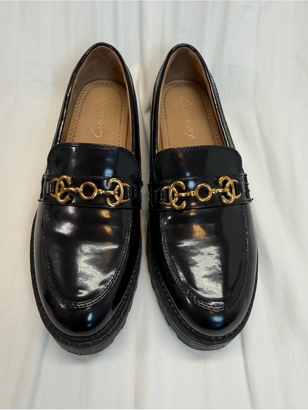 New Circus By Sam Edelman NY Women's Shoes Deana Loafers Black Patent Sz 8